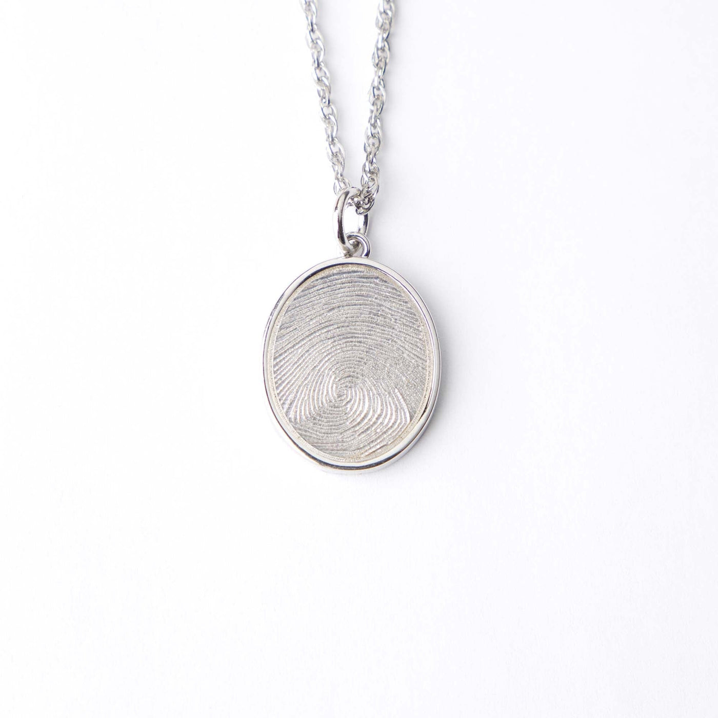 Oval Fingerprint Pendant - Birdsong